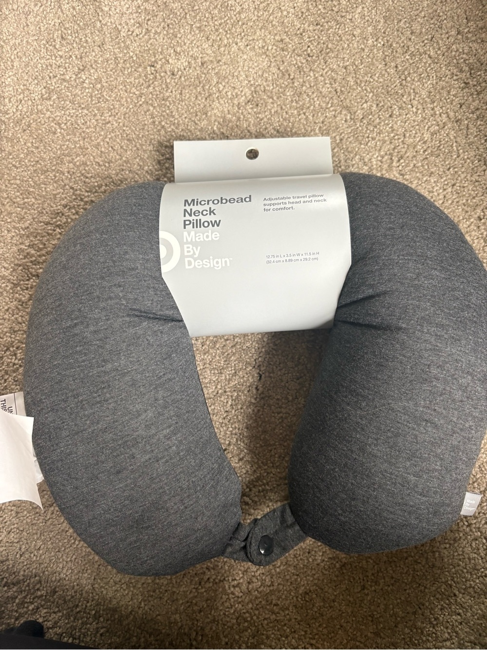 Made By Design Gray Microbead Neck Pillow